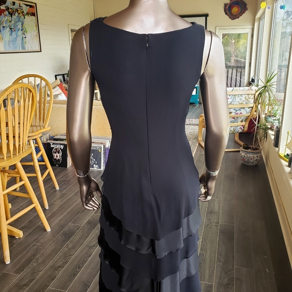 Emily in Paris Inspo: NWT Vintage Tadashi Shoji Silk Waterfall Dress - Picture 10 of 16